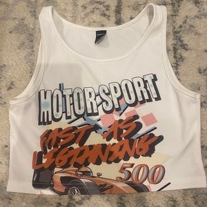 Graphic cropped tank top